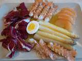 Salade d'asperges et langoustines, vinaigrette d' agrumes