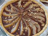 Tarte au chocolat et poires pochées