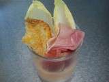 Verrine crème de poivron et jambon cru