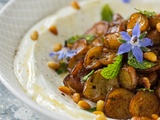 Aubergines au miel et au chèvre frais