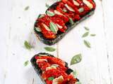 Notre bruschetta en rouge et noir