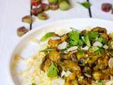 Notre tajine aubergine/rhubarbe (recette à 4 mains)