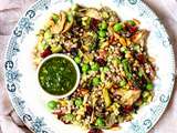 Salade de sarrasin aux légumes verts et pesto d'ail des ours