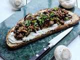 Tartine chèvre/champignons