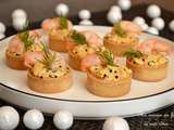 Apéro de fêtes : bouchées aux crevettes et oeufs mimosa