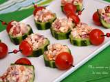 Apéro time ! Tapas de concombres farcis à la feta, tomates séchées et oignon rouge