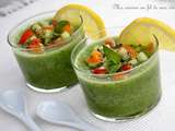 Gaspacho de concombre, menthe et citron