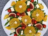 Salade de figues, feta et oranges caramélisées au miel