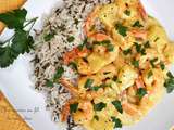 Scampis et ananas ... sauce curry et curcuma