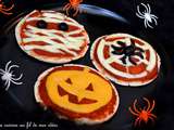 Trio diabolique de pita-pizzas Halloween