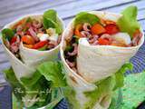 Wraps aux tomates et crevettes grises, sauce cocktail-balsamique