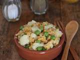 Salade de lentilles corail, chou-fleur & petits pois