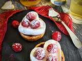 Tartelette façon Ispahan (framboises, rose, litchis)