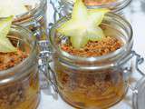 Crumble d'ananas au caramel et vanille en verrine