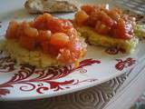 Compoté de tomates sur riz croustillant