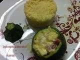 Courgettes rondes farcies aux lardons et vache qui rit