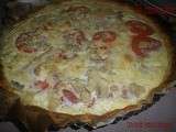 Tarte tomates, lardons, champignons