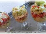 Verrine tartare de tomate - concombre - feta - thon