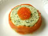 Aspic de concombre et saumon