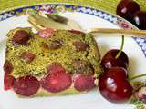 Clafoutis aux cerises et au thé Matcha