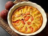 Clafoutis de pêches au lait et noix de coco