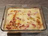 Gratiné de poireau et de jambon