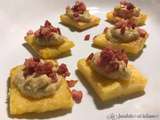 Carrés de polenta, crème d’artichauts et pancetta