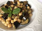 Salade de pois chiches et aubergines à la menthe