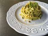 Spaghettis petits pois, menthe et mascarpone