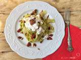 Tagliatelles crème de courgette, tomates séchées et burrata