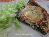 Quiche aux épinards, bleu de Bresse et pignons de pin