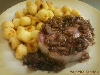 Tournedos de dinde aux oignons confits