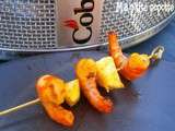 Brochettes de crevettes au curry