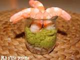 Verrine surimi, guacamole & crevettes