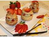 Choux à la crème pâtissière, vanille et fraise