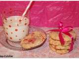 Cookies aux pralines roses et chocolat blanc {St Valentin}