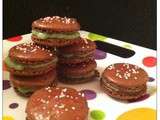 Macarons menthe chocolat