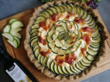 Tarte fine courgette et chèvre, mozarella