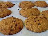 Cookies aux flocons d'avoine, aux brisures de châtaigne et aux pépites de chocolat sans gluten et sans lactose