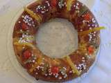 Couronne des rois aux agrumes, aux raisins secs et au rhum sans gluten et sans lactose