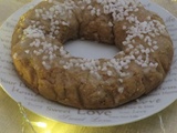 Couronne des rois aux amandes, à l'orange et à la fleur d'oranger, cuite à la vapeur douce