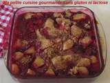 Crumble à la farine de châtaigne aux fruits rouges et aux pommes et sans gluten ni lactose