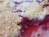 Crumble aux framboise et à la noix de coco