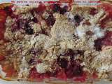 Crumble rhubarbe, framboises et pommes sans gluten ni lactose