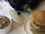 Galettes d'aubergines accompagnées de caviar d'aubergine