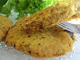 Galettes de patate douce et de pomme de terre aux algues et aux shïtakés