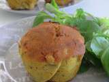 Muffins salés aux farines de pois chiches et riz, anchois, tomates et courgette