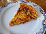 Tarte aux poivrons ,chorizo et cancaillotte