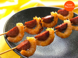 Brochettes crevettes chorizo