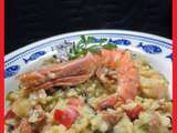 Faux Risotto aux Légumes, Crevettes et Chouriço